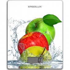 Весы кухонные до 5 кг., 195х142мм., белые, яблоки ERGOLUX ELX-SK02-C01